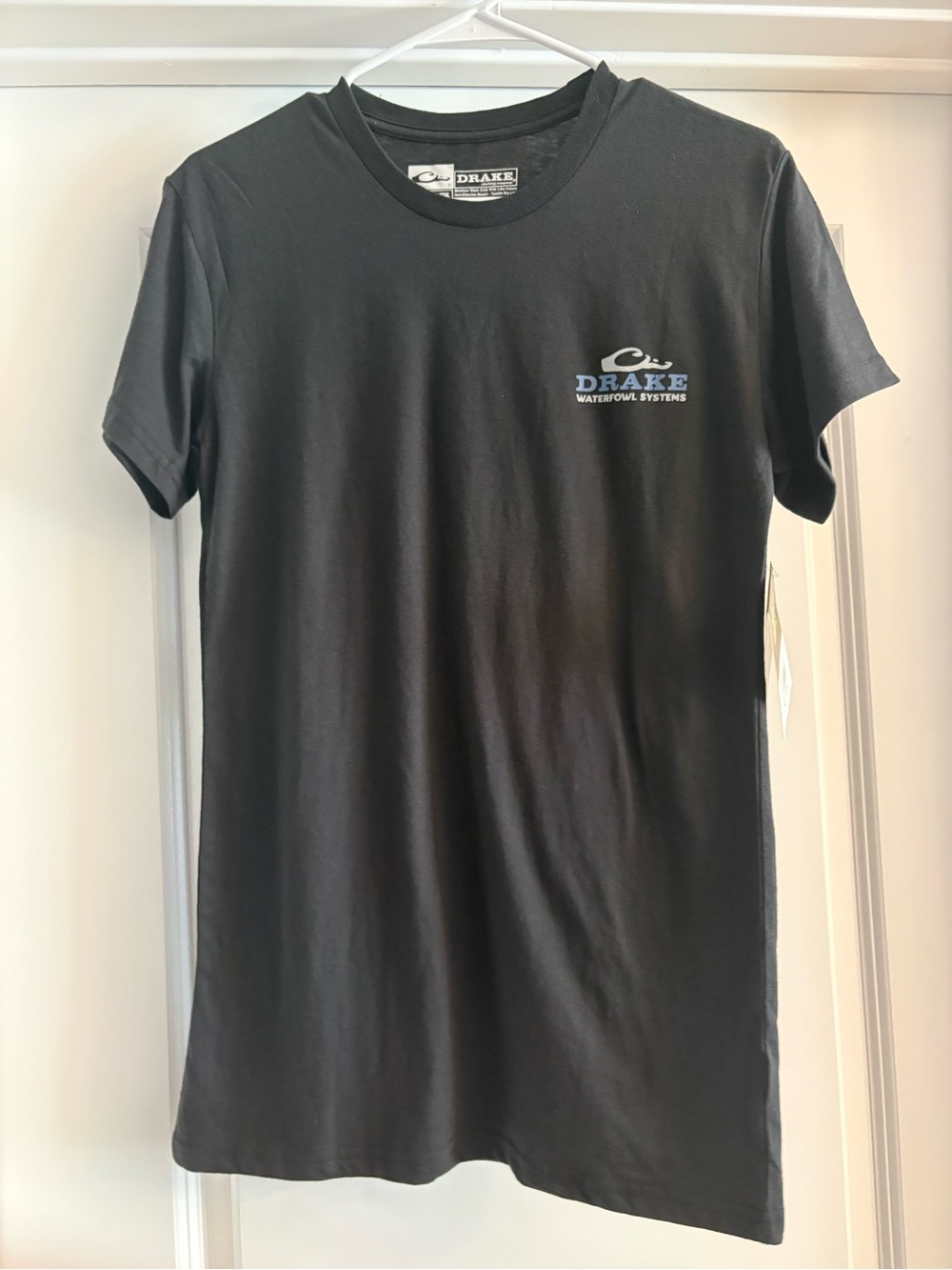 Drake Black Short-Sleeve Tee with Small Blue Logo